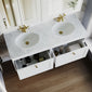 Farlow Shaker Wall Mounted 1200mm 2-Drawer Basin Vanity Unit - Satin White