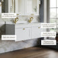 Farlow Shaker Wall Mounted 1200mm 2-Drawer Basin Vanity Unit - Satin White