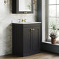 Farlow Shaker Floor Standing 600mm 2-Door Basin Vanity Unit - Satin Soft Black