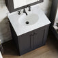 Farlow Shaker Floor Standing 600mm 2-Door Basin Vanity Unit - Satin Soft Black