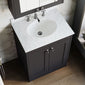 Farlow Shaker Floor Standing 600mm 2-Door Basin Vanity Unit - Satin Soft Black