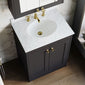 Farlow Shaker Floor Standing 600mm 2-Door Basin Vanity Unit - Satin Soft Black