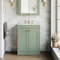 Farlow Shaker Floor Standing 600mm 2-Door Basin Vanity Unit - Satin Green