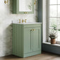 Farlow Shaker Floor Standing 600mm 2-Door Basin Vanity Unit - Satin Green