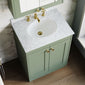 Farlow Shaker Floor Standing 600mm 2-Door Basin Vanity Unit - Satin Green