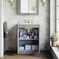 Farlow Shaker Floor Standing 600mm 2-Door Basin Vanity Unit - Satin Grey