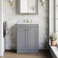 Farlow Shaker Floor Standing 600mm 2-Door Basin Vanity Unit - Satin Grey