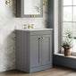 Farlow Shaker Floor Standing 600mm 2-Door Basin Vanity Unit - Satin Grey