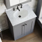 Farlow Shaker Floor Standing 600mm 2-Door Basin Vanity Unit - Satin Grey