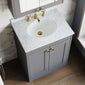 Farlow Shaker Floor Standing 600mm 2-Door Basin Vanity Unit - Satin Grey