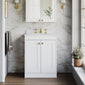 Farlow Shaker Floor Standing 600mm 2-Door Basin Vanity Unit - Satin White