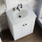 Farlow Shaker Floor Standing 600mm 2-Door Basin Vanity Unit - Satin White