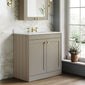 Farlow Shaker Floor Standing 800mm 2-Door Basin Vanity Unit - Pebble Grey