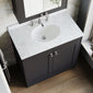 Farlow Shaker Floor Standing 800mm 2-Door Basin Vanity Unit - Satin Soft Black