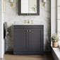 Farlow Shaker Floor Standing 800mm 2-Door Basin Vanity Unit - Satin Soft Black
