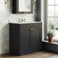 Farlow Shaker Floor Standing 800mm 2-Door Basin Vanity Unit - Satin Soft Black