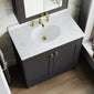 Farlow Shaker Floor Standing 800mm 2-Door Basin Vanity Unit - Satin Soft Black