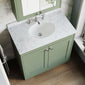Farlow Shaker Floor Standing 800mm 2-Door Basin Vanity Unit - Satin Green