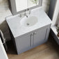 Farlow Shaker Floor Standing 800mm 2-Door Basin Vanity Unit - Satin Grey