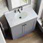 Farlow Shaker Floor Standing 800mm 2-Door Basin Vanity Unit - Satin Grey