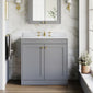 Farlow Shaker Floor Standing 800mm 2-Door Basin Vanity Unit - Satin Grey