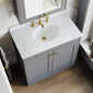 Farlow Shaker Floor Standing 800mm 2-Door Basin Vanity Unit - Satin Grey