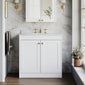 Farlow Shaker Floor Standing 800mm 2-Door Basin Vanity Unit - Satin White