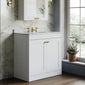 Farlow Shaker Floor Standing 800mm 2-Door Basin Vanity Unit - Satin White