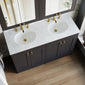 Farlow Shaker Floor Standing 1200mm 4-Door Basin Vanity Unit - Satin Soft Black