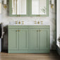 Farlow Shaker Floor Standing 1200mm 4-Door Basin Vanity Unit - Satin Green