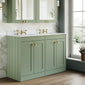 Farlow Shaker Floor Standing 1200mm 4-Door Basin Vanity Unit - Satin Green