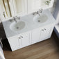 Farlow Shaker Floor Standing 1200mm 4-Door Basin Vanity Unit - Satin White