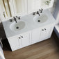 Farlow Shaker Floor Standing 1200mm 4-Door Basin Vanity Unit - Satin White