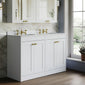Farlow Shaker Floor Standing 1200mm 4-Door Basin Vanity Unit - Satin White