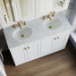 Farlow Shaker Floor Standing 1200mm 4-Door Basin Vanity Unit - Satin White