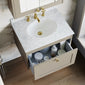 Farlow Shaker Wall Mounted 600mm 1-Drawer Basin Vanity Unit - Pebble Grey