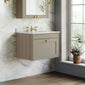 Farlow Shaker Wall Mounted 600mm 1-Drawer Basin Vanity Unit - Pebble Grey