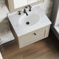 Farlow Shaker Wall Mounted 600mm 1-Drawer Basin Vanity Unit - Pebble Grey