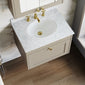 Farlow Shaker Wall Mounted 600mm 1-Drawer Basin Vanity Unit - Pebble Grey