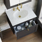 Farlow Shaker Wall Mounted 600mm 1-Drawer Basin Vanity Unit - Satin Soft Black