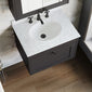 Farlow Shaker Wall Mounted 600mm 1-Drawer Basin Vanity Unit - Satin Soft Black