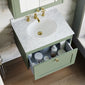 Farlow Shaker Wall Mounted 600mm 1-Drawer Basin Vanity Unit - Satin Green