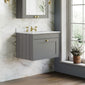 Farlow Shaker Wall Mounted 600mm 1-Drawer Basin Vanity Unit - Satin Grey
