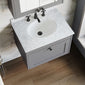 Farlow Shaker Wall Mounted 600mm 1-Drawer Basin Vanity Unit - Satin Grey