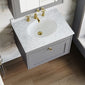 Farlow Shaker Wall Mounted 600mm 1-Drawer Basin Vanity Unit - Satin Grey