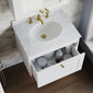 Farlow Shaker Wall Mounted 600mm 1-Drawer Basin Vanity Unit - Satin White