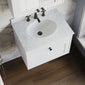 Farlow Shaker Wall Mounted 600mm 1-Drawer Basin Vanity Unit - Satin White