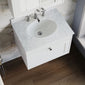 Farlow Shaker Wall Mounted 600mm 1-Drawer Basin Vanity Unit - Satin White