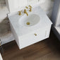 Farlow Shaker Wall Mounted 600mm 1-Drawer Basin Vanity Unit - Satin White