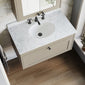 Farlow Shaker Wall Mounted 800mm 1-Drawer Basin Vanity Unit - Pebble Grey